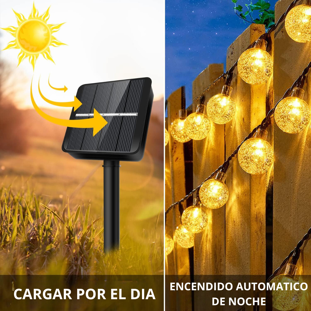 Luzes solares de corda com 20 LEDs (6 metros)