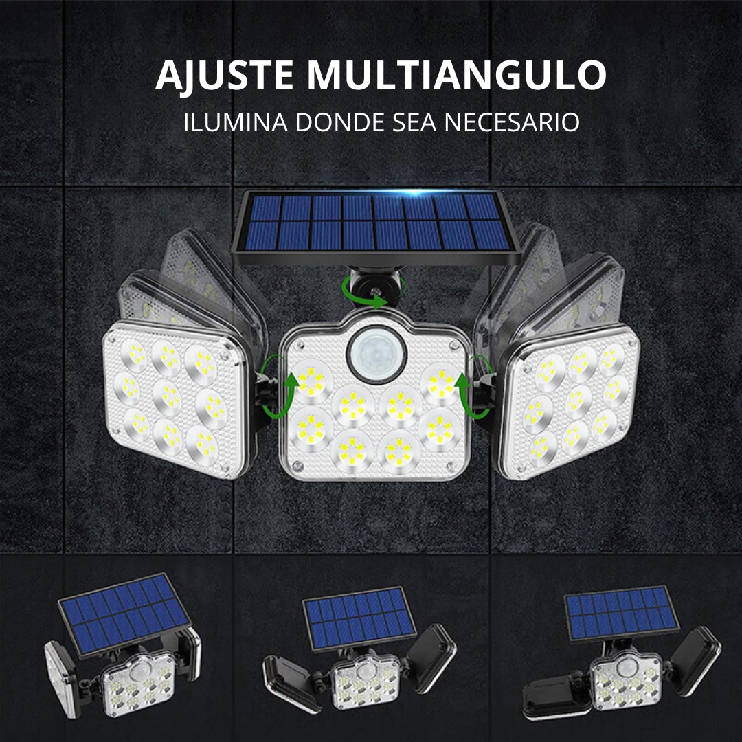Luminária de parede LED solar ajustável