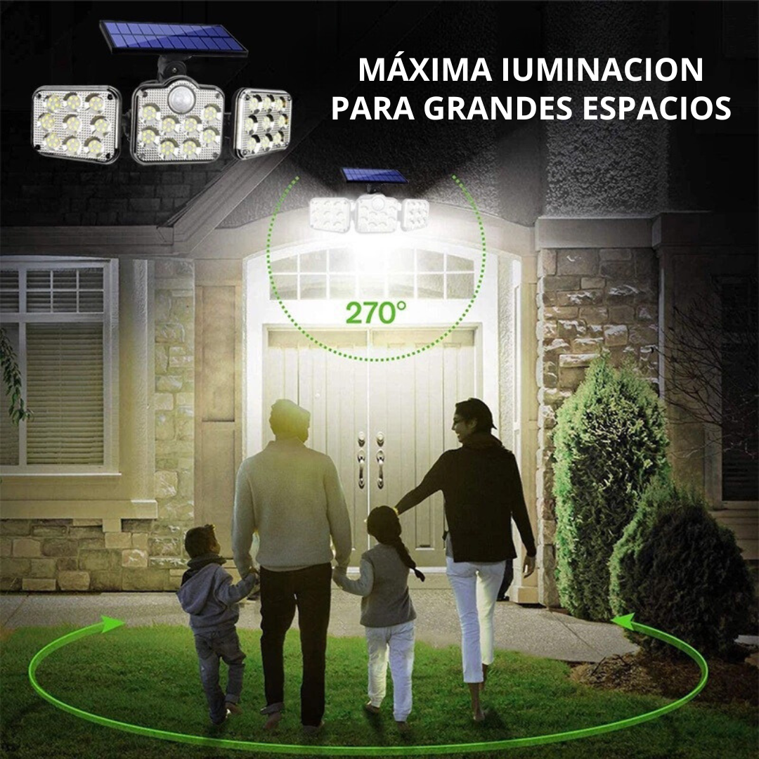 Luminária de parede LED solar ajustável