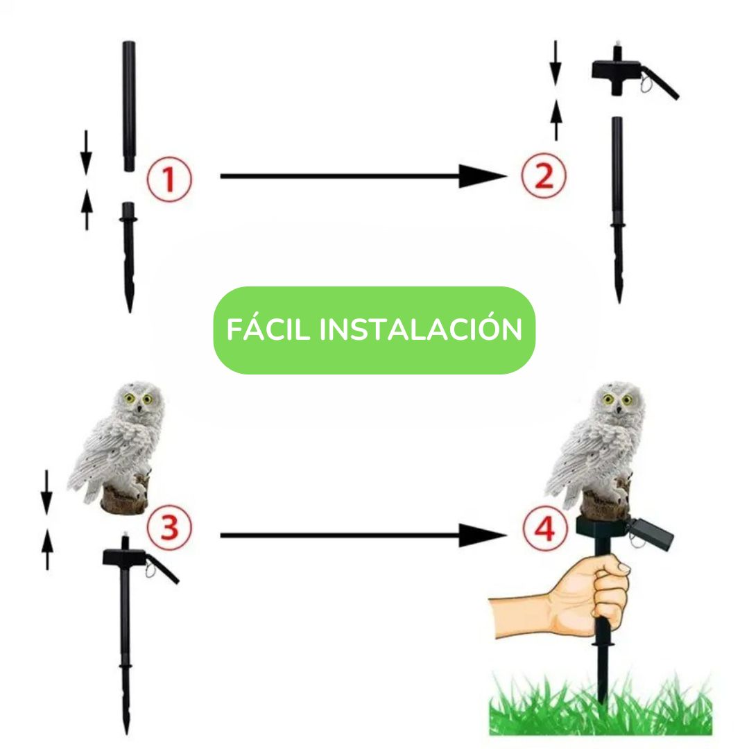 Coruja Solar Mágica LED