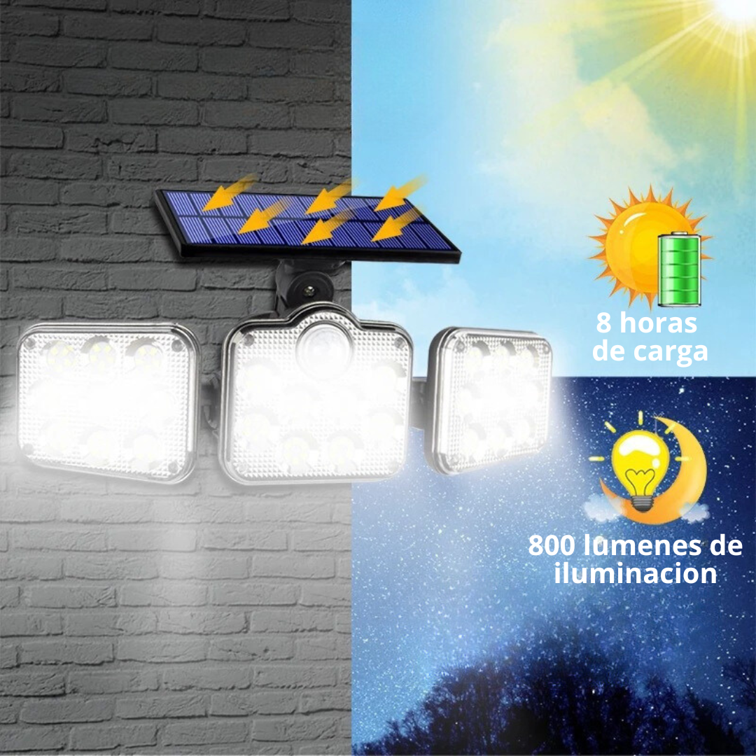 Luminária de parede LED solar ajustável