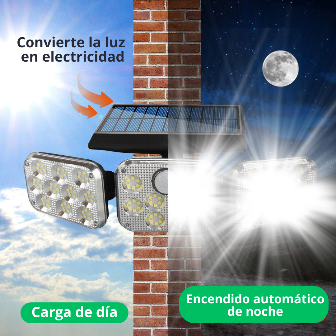 Luminária de parede LED solar ajustável