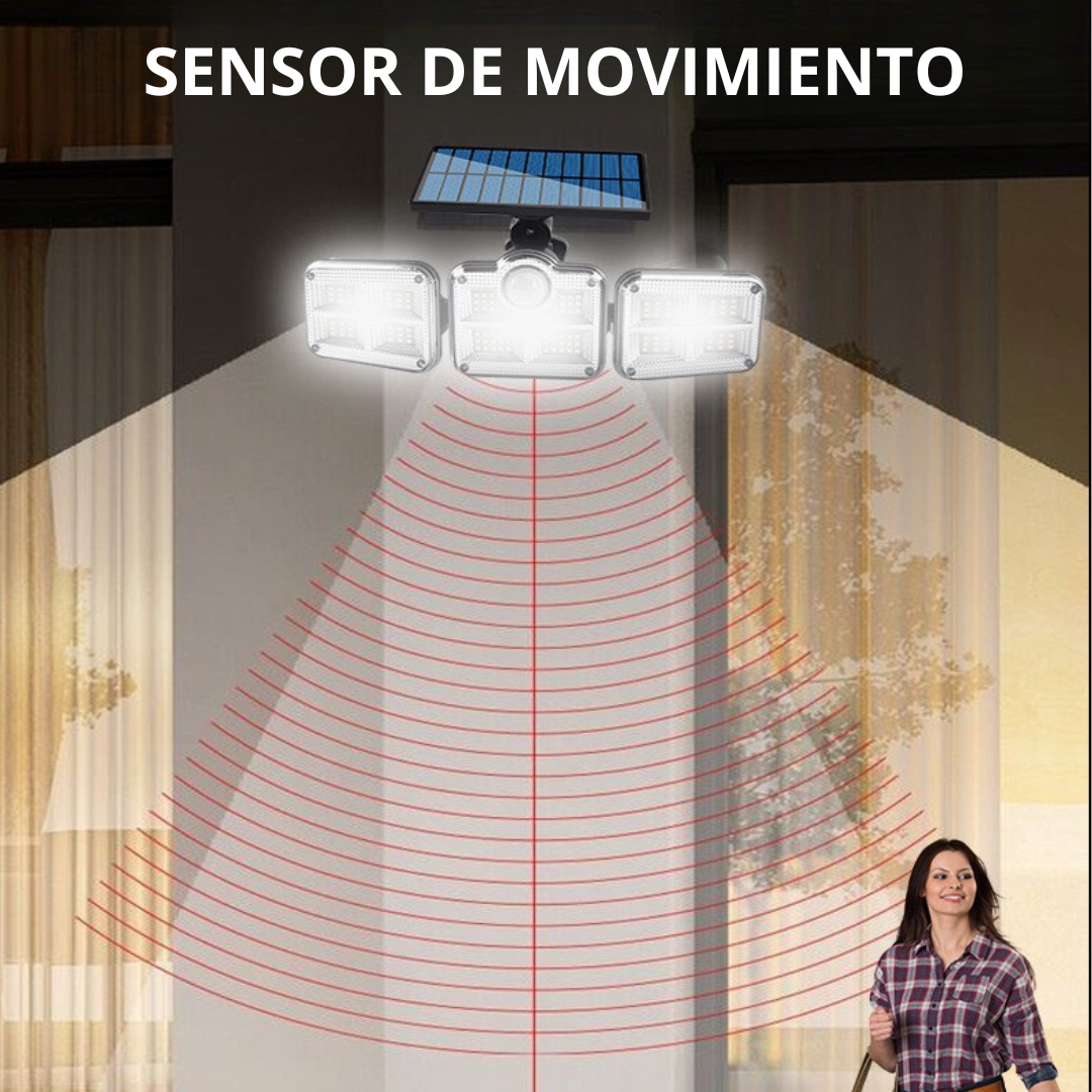 Luminária de parede LED solar ajustável