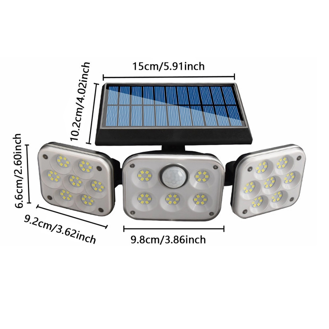 Luminária de parede LED solar ajustável
