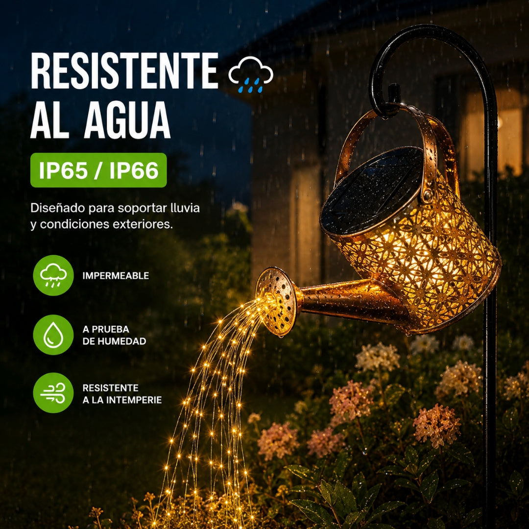 Regadera Solar LED Cascada de Luz Mágica