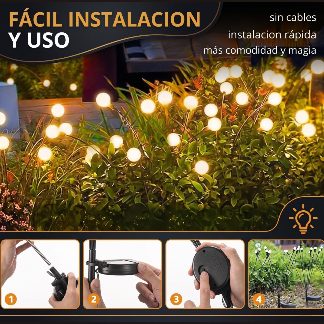 Luciérnagas con 6 Luces LED solares