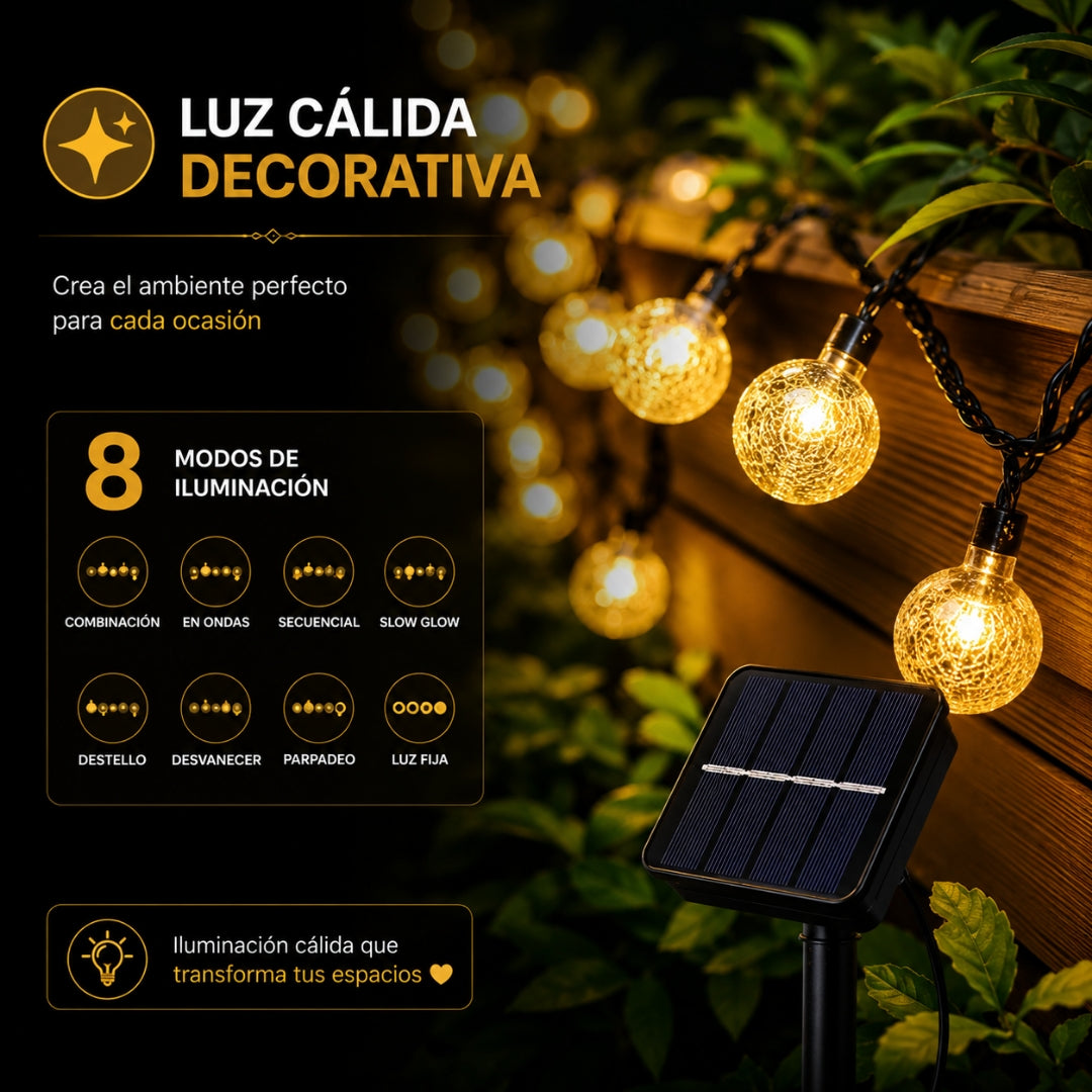 Guirnaldas solares ahorro energético