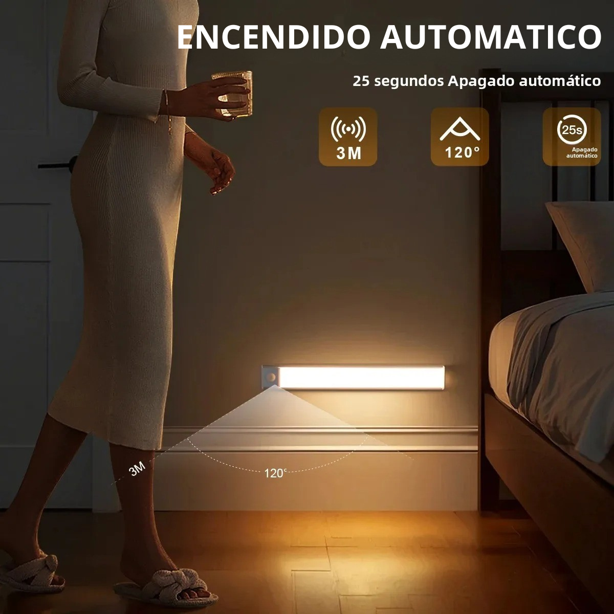 Barra LED con sensor de movimiento 30 cm