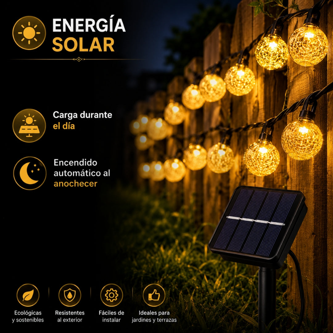 Guirnaldas Solares con 50 Leds (9 metros)