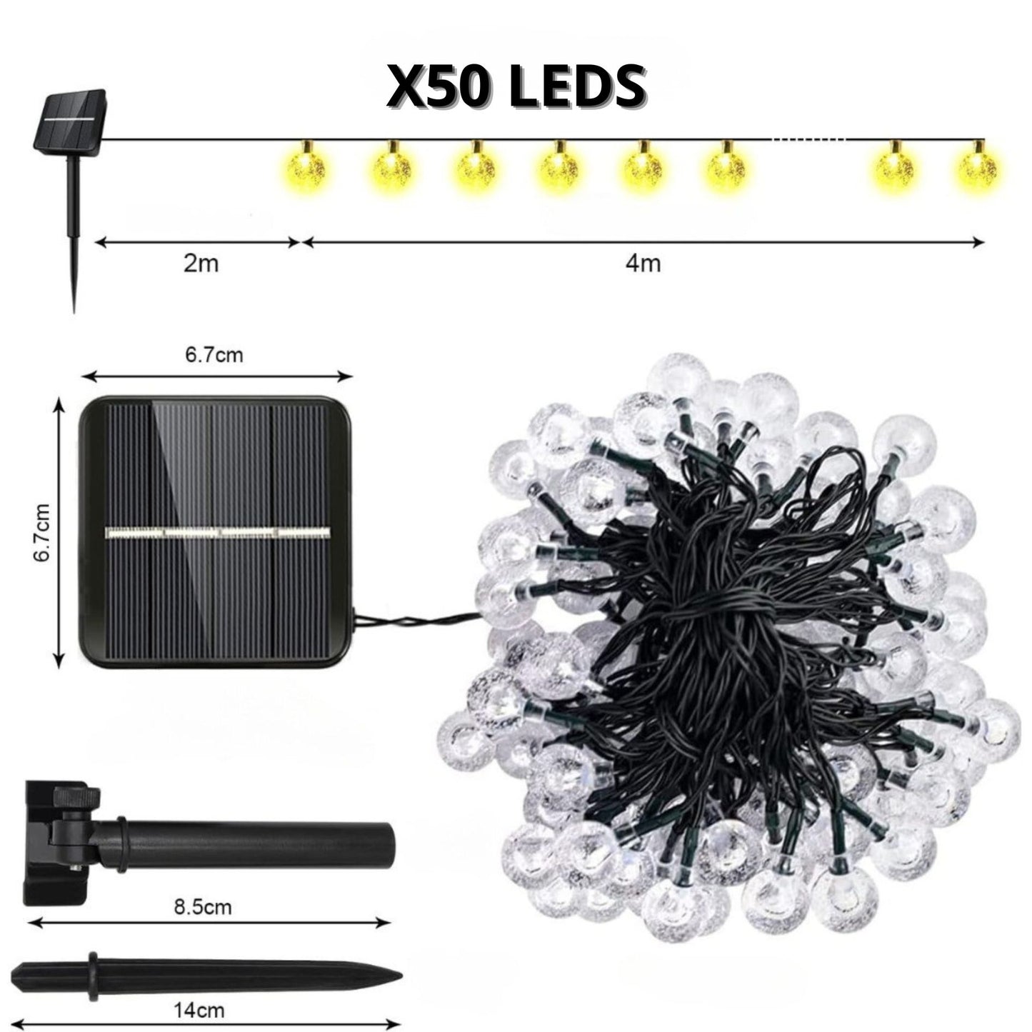 Guirnaldas Solares con 50 Leds (9 metros)